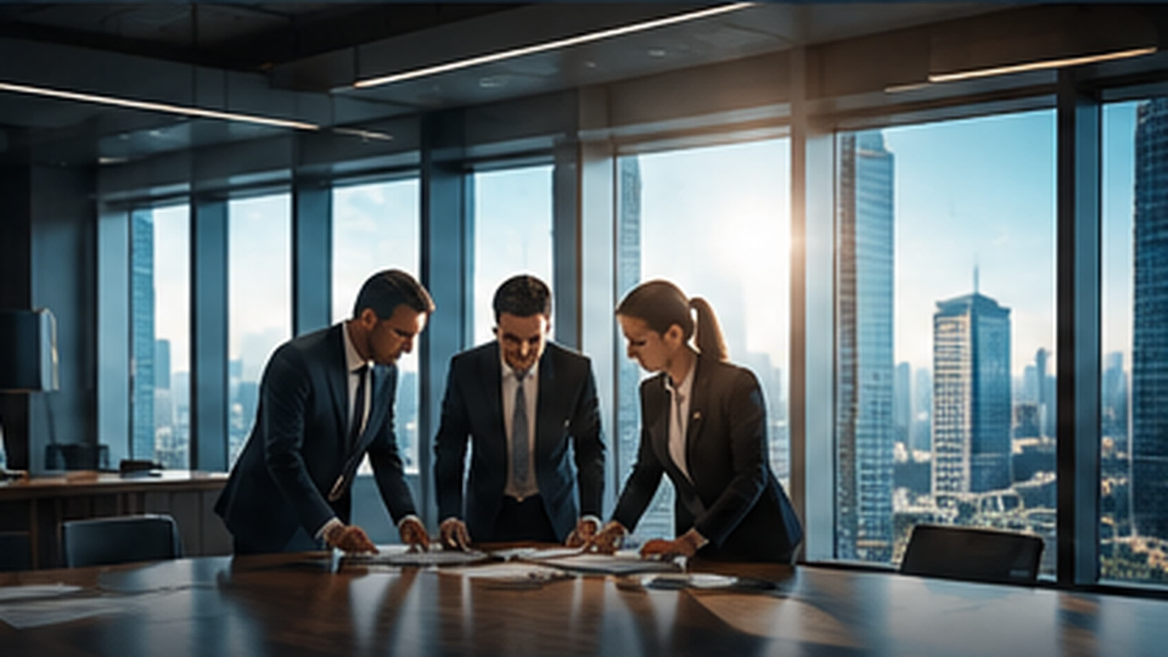 Business principals meeting for a cross-border commercial matter